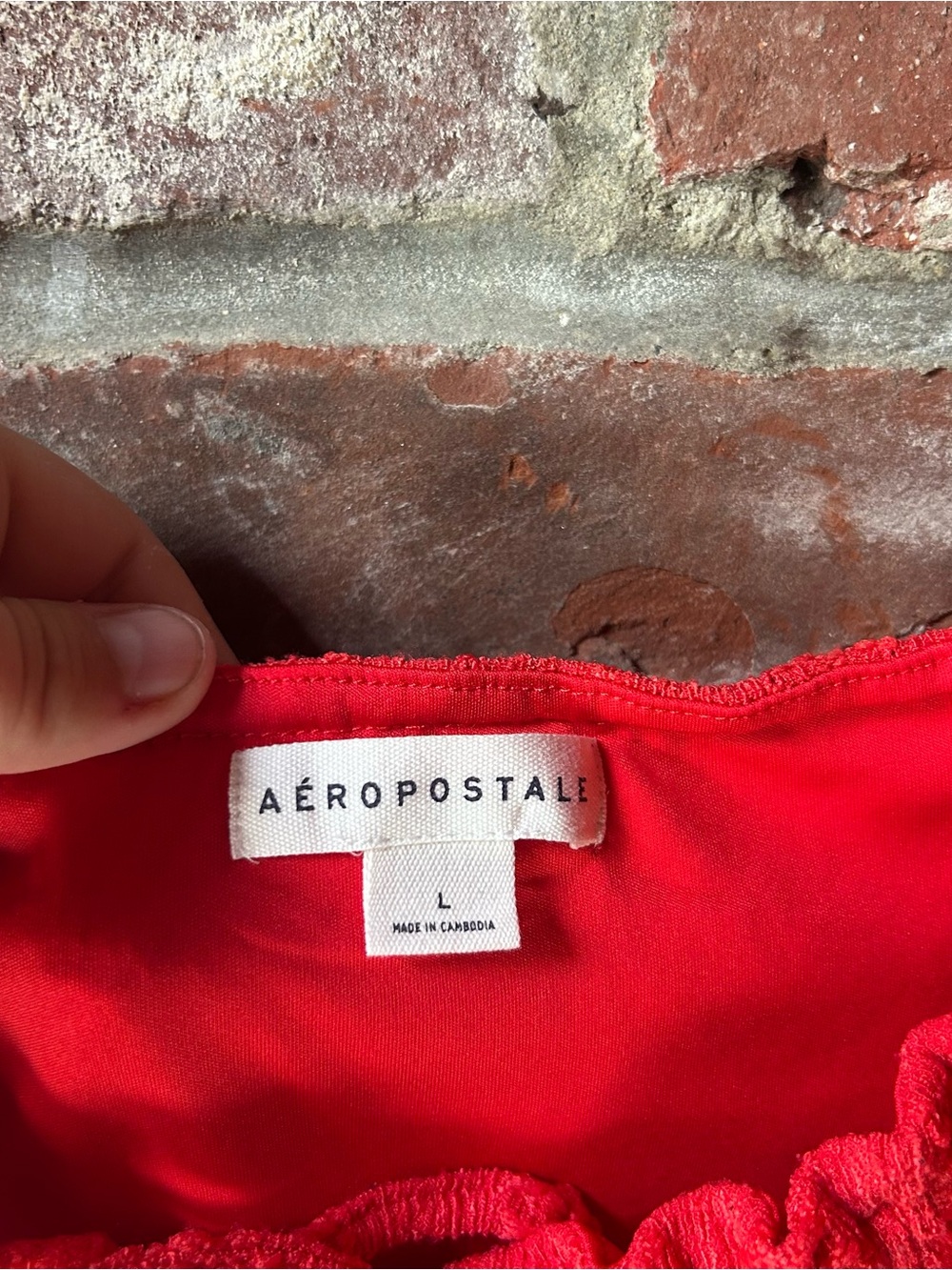 Aeropostale Red Ruffle Top - Picture 2 of 2